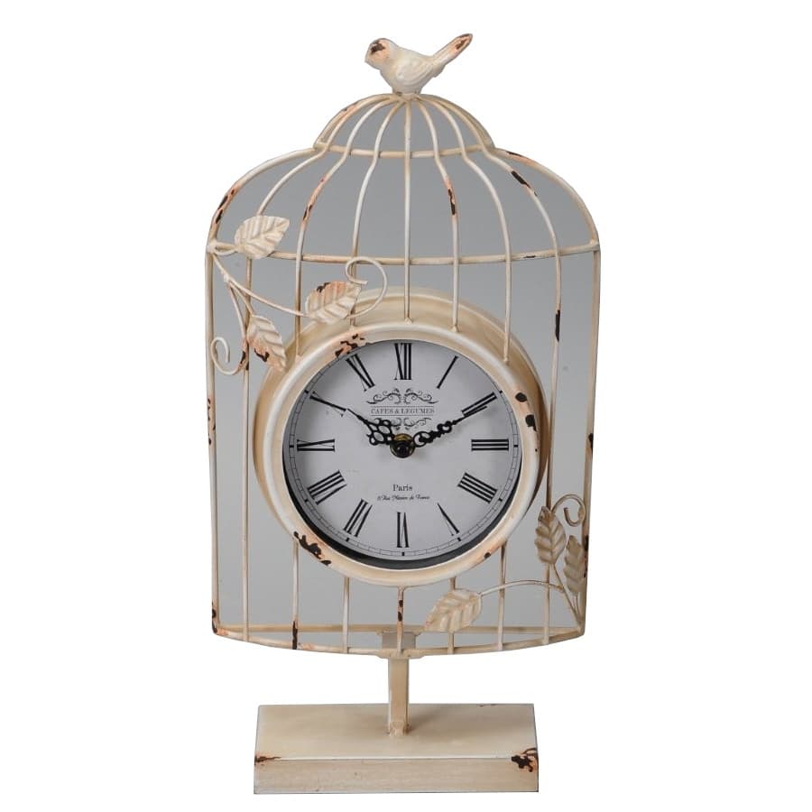 Distressed Birdcage Clock