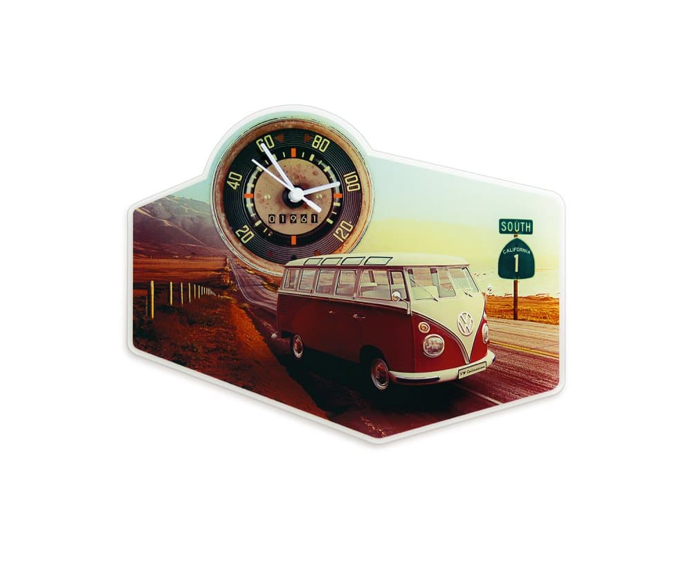 BRISA VW Collection - Volkswagen Bus T1 Camper Van Transporter Nostalgisk vægur (Acrylic/Highway 1)