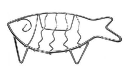Vacker fiskformad tvålkopp i kromat stål, 12-pack