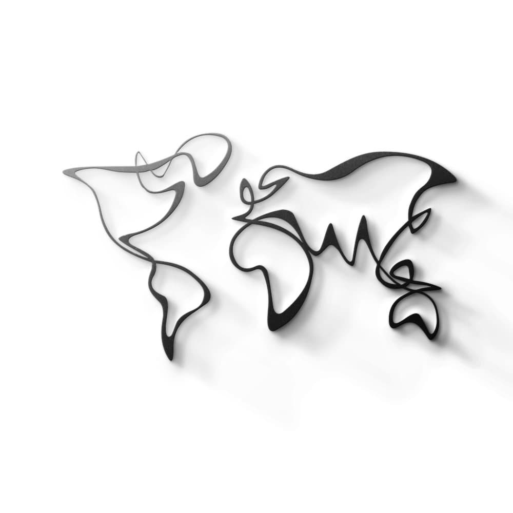 Metal Wall Art - Abstract World Map