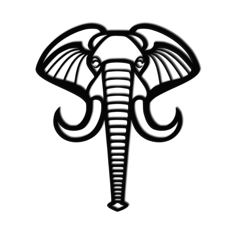 Metal Wall Art - Elephant Geometrical