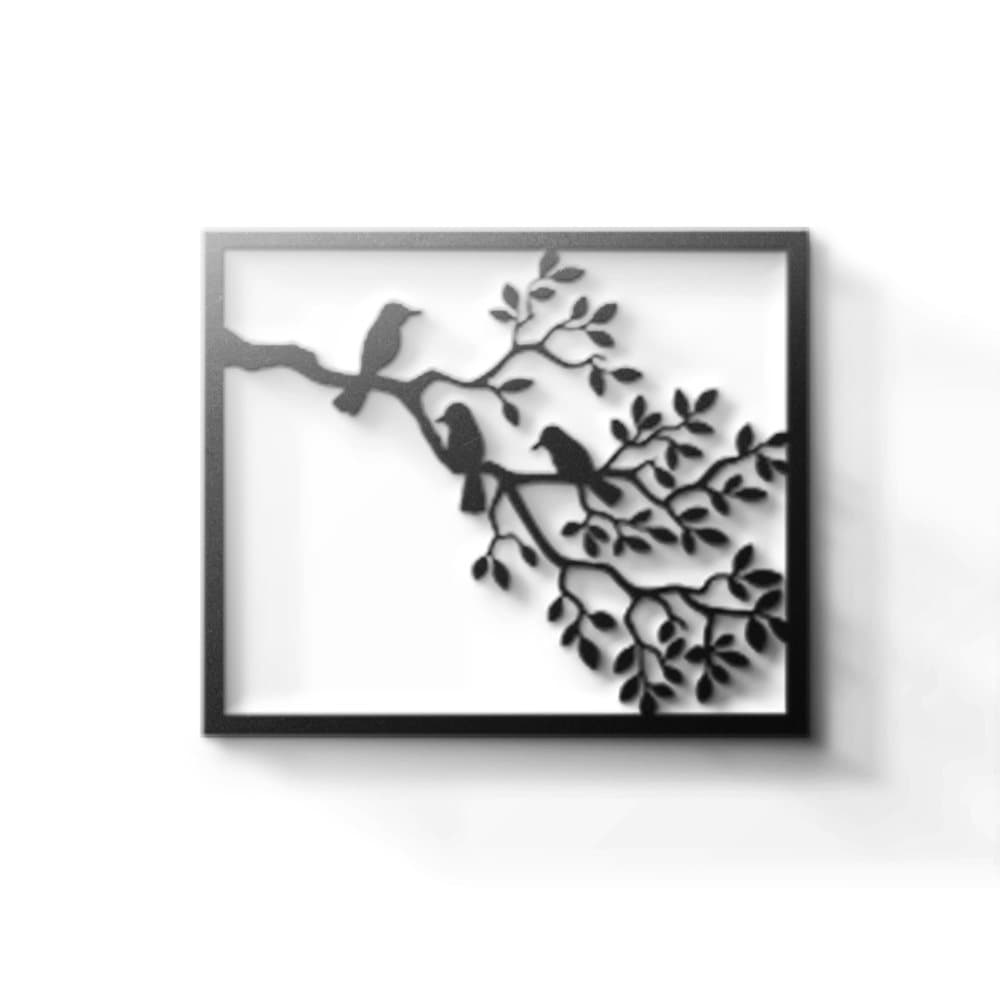 Metal Wall Art - Branch with Birds