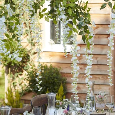 Vit Konstgjord Wisteria, Konstgjorda Blommor