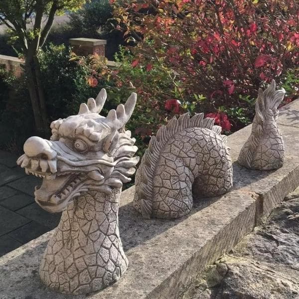 Kinesisk Lyckodrake / Drake i Tre Delar - Latexform, betong,Gips