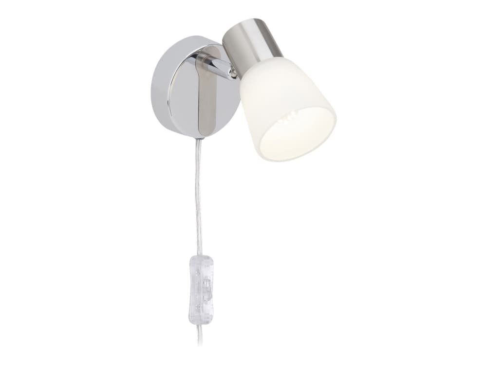 Brilliant Janna - Wall spot light - LED-glödlampa - E14 - 4 W - klass A++ - varmt vitt ljus - 2700 K - vit, krom, järn