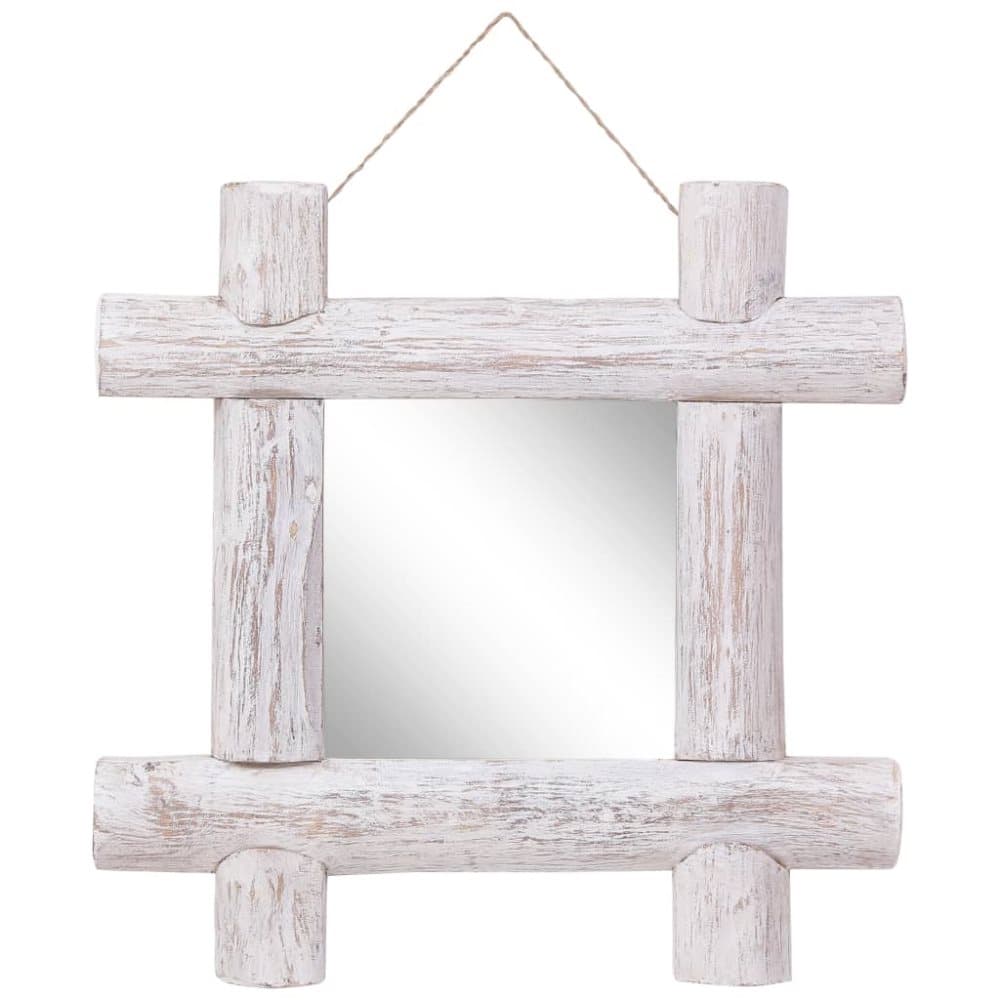 vidaXL Pölkkypeili valkoinen 50x50 cm täysi kierrätetty puu