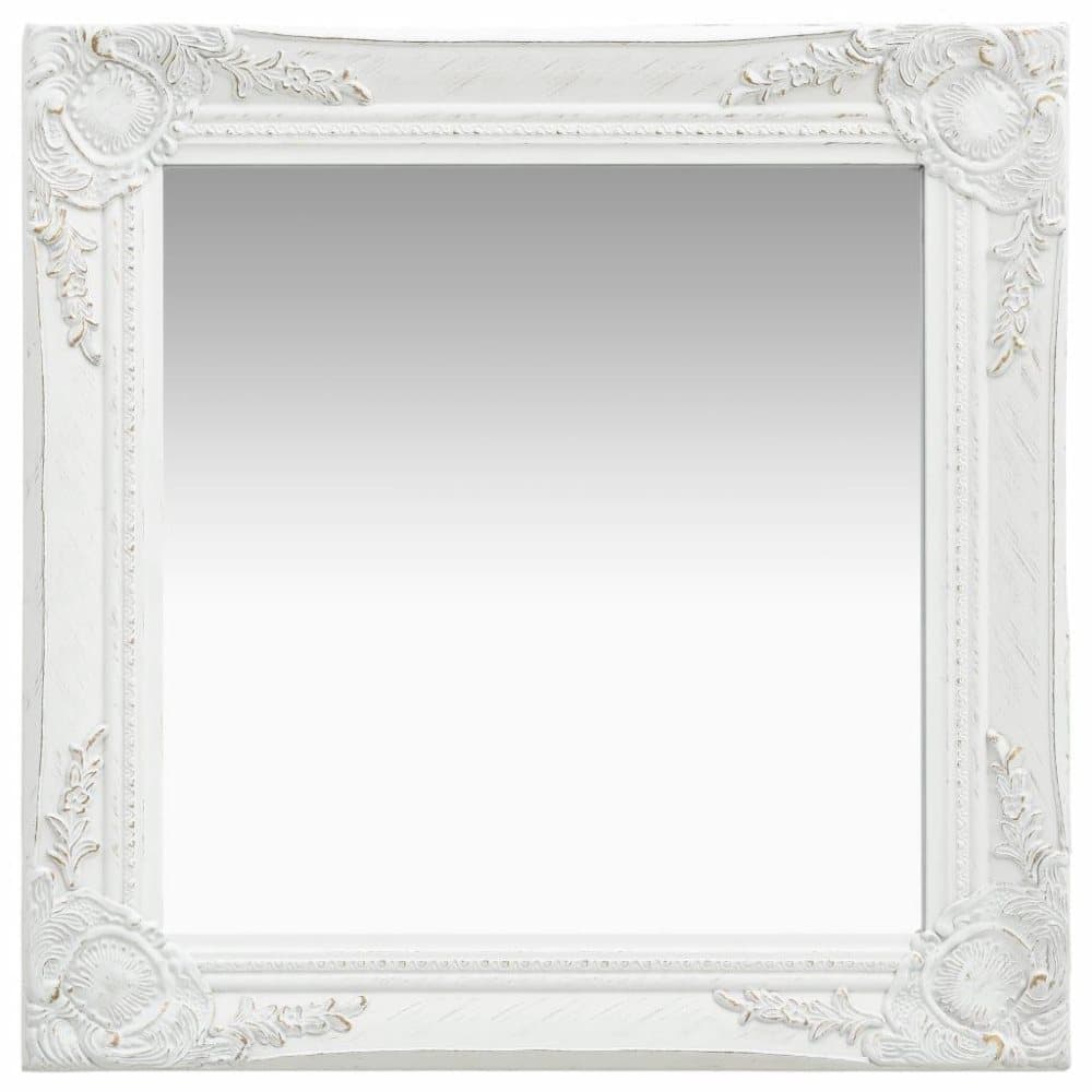 vidaXL Veggspeil barokkstil 50x50 cm hvit