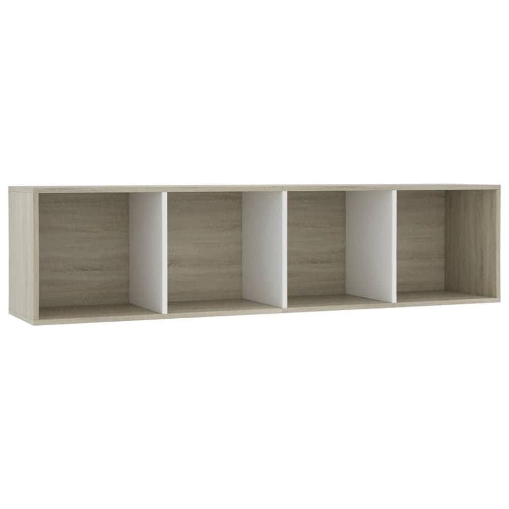 vidaXL Bokhylle/TV-benk hvit og sonoma eik 143x30x36 cm