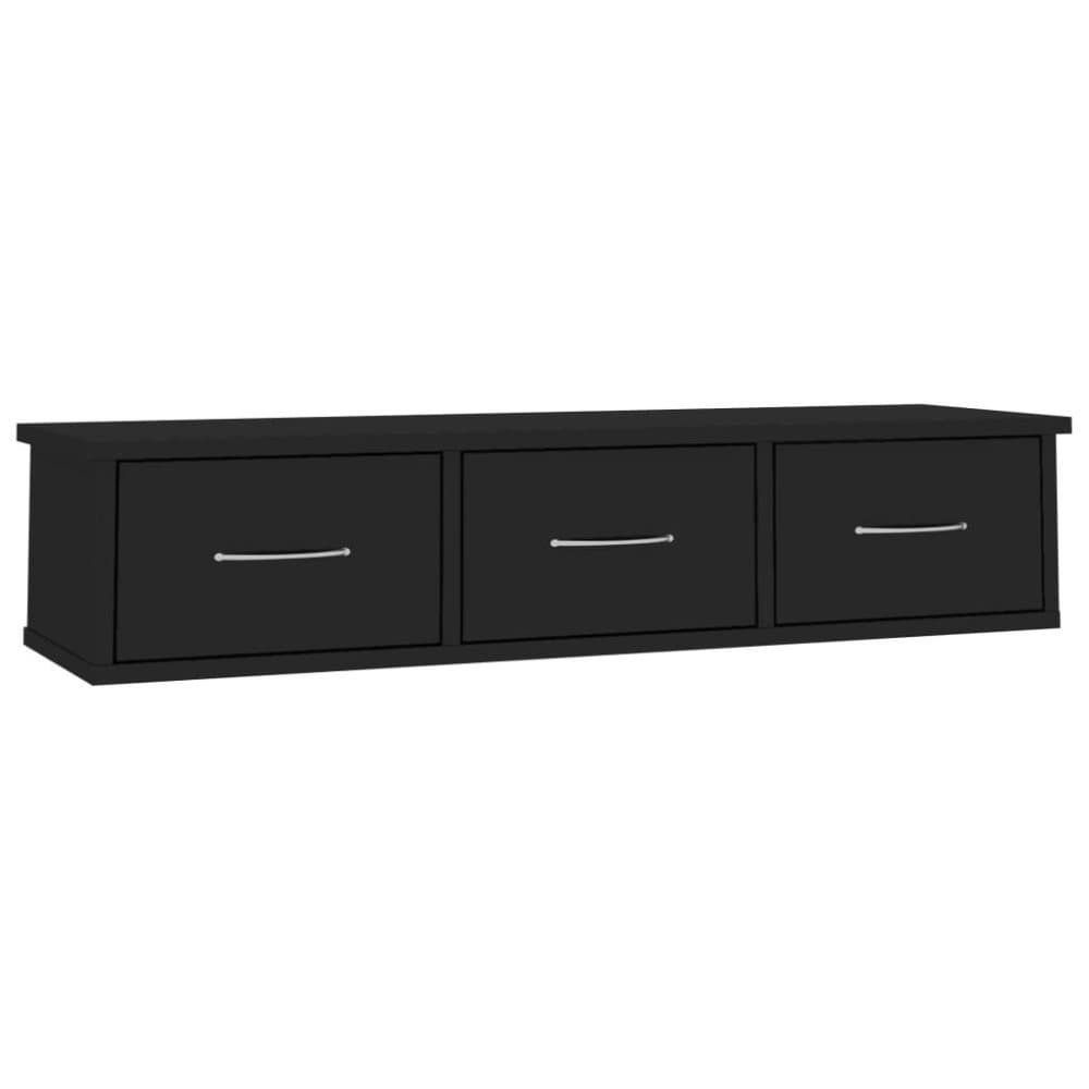 vidaXL Seinälaatikkohylly korkeakiilto musta 88x26x18,5 cm lastulevy