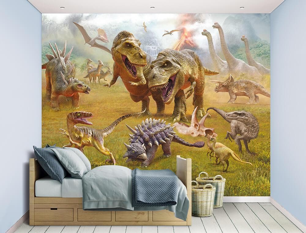 Walltastic Dinosaur Land Wall Mural - 12 Paneler