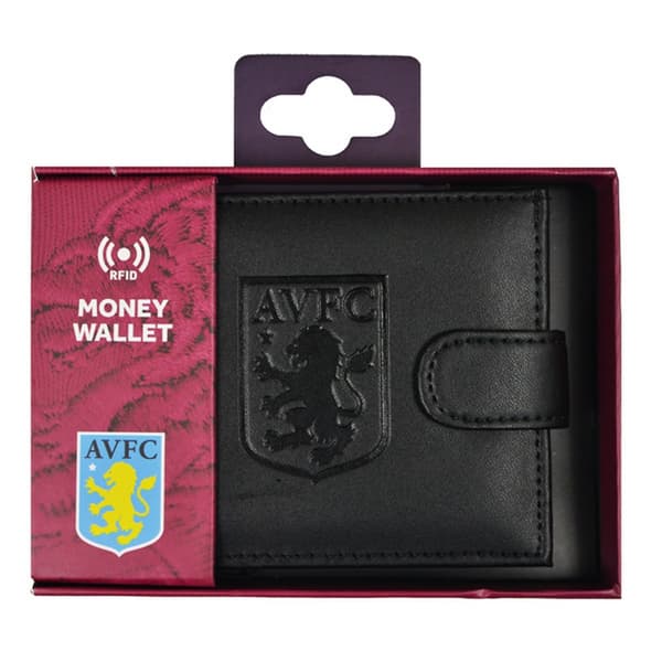 Aston Villa FC RFID präglad läderplånbok