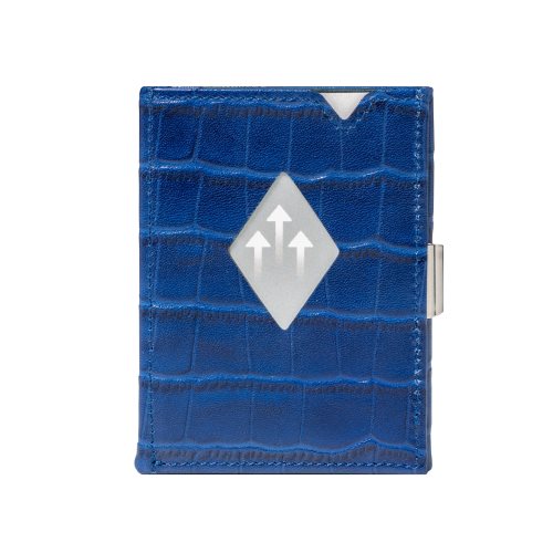 Bild av Exklusiv RFID Plånbok Korthållare med Myntfack i Äkta Skinn | EXENTRI Multiwallet | Caiman Blue