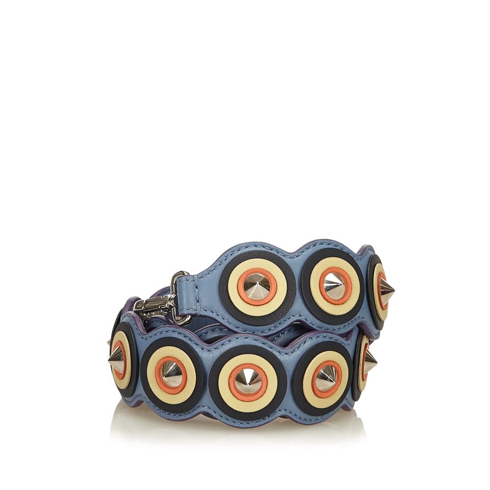 Fendi Strap You Studded Leather Strap You Blue