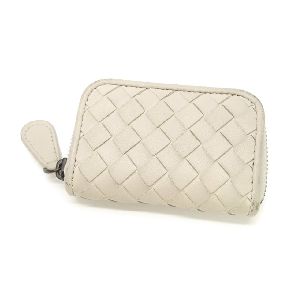 Bottega Veneta Intrecciato Leather Coin Pouch White