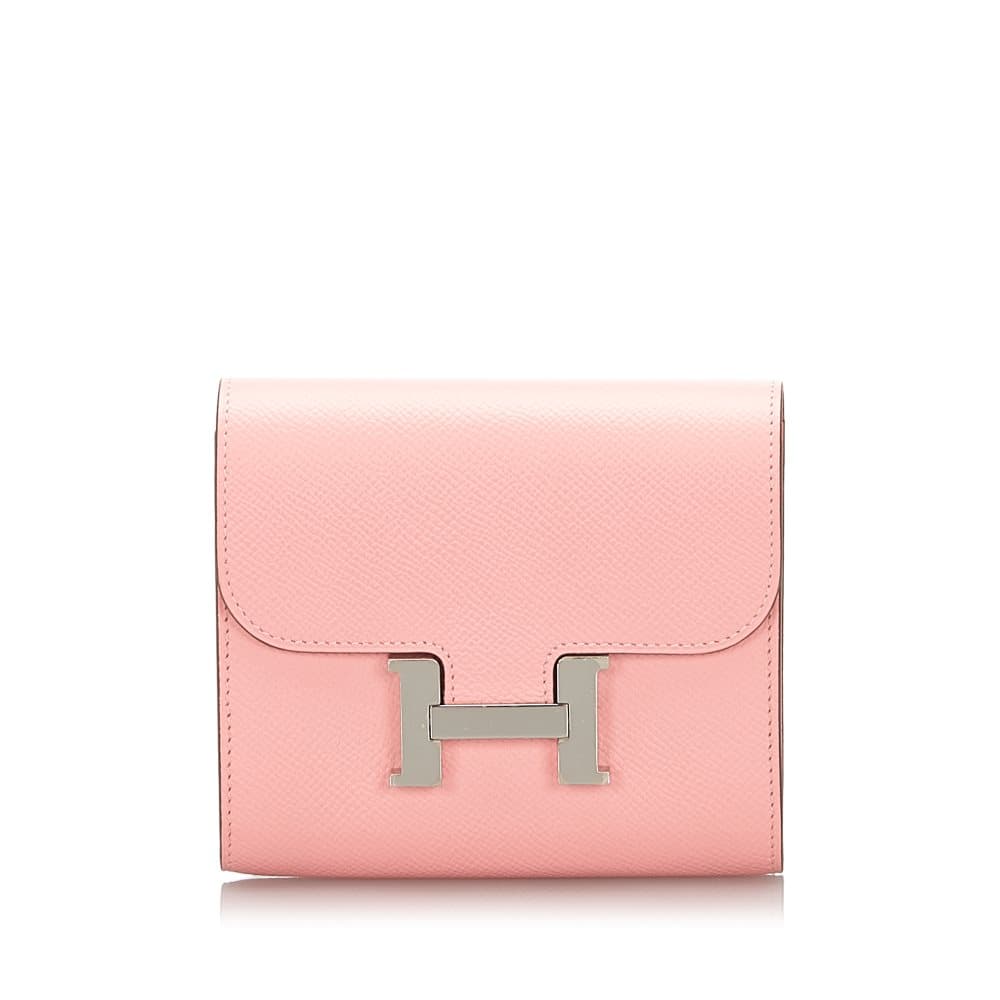 Hermes Epsom Constance Compact Wallet Pink