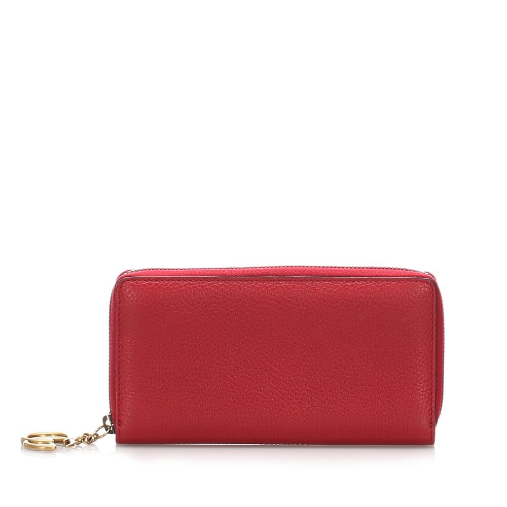 Pre-owned Gucci GG Marmont Continental Wallet Red