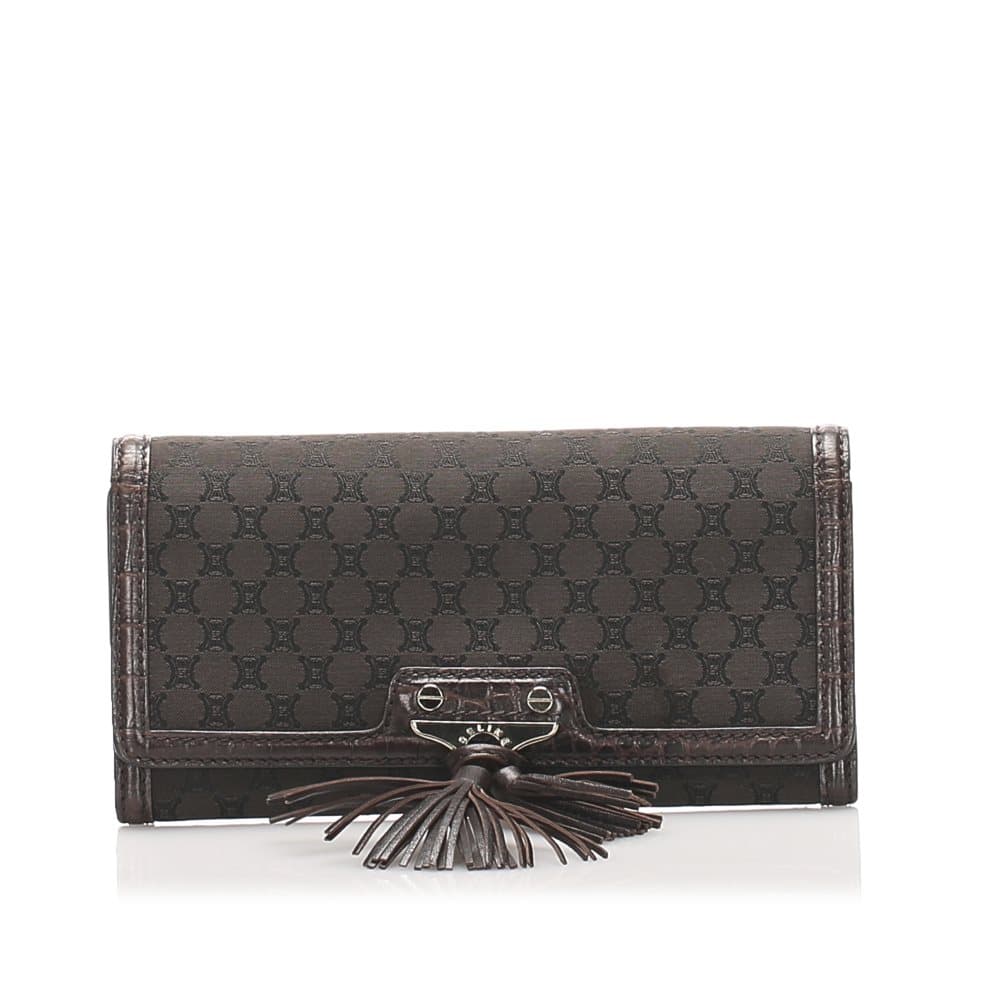 Celine Macadam Canvas Long Wallet Brown