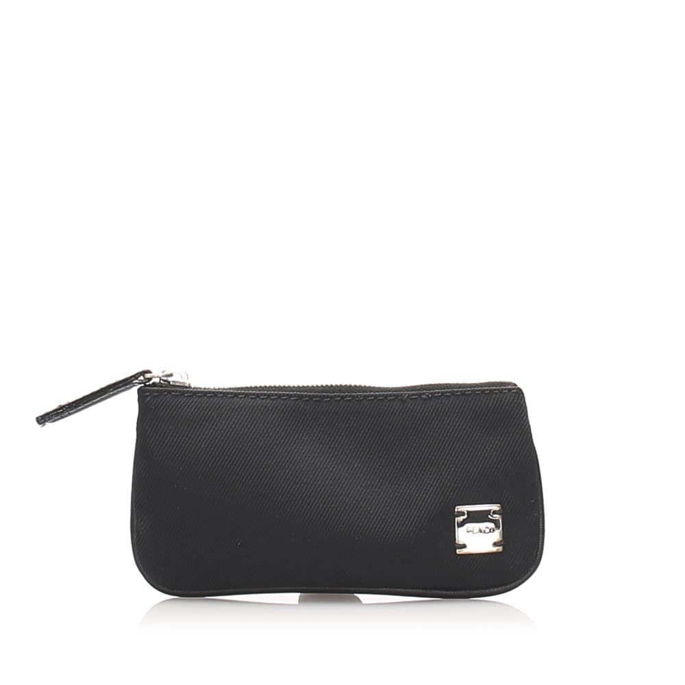 Pre-owned Fendi Nylon Coin Pouch Black