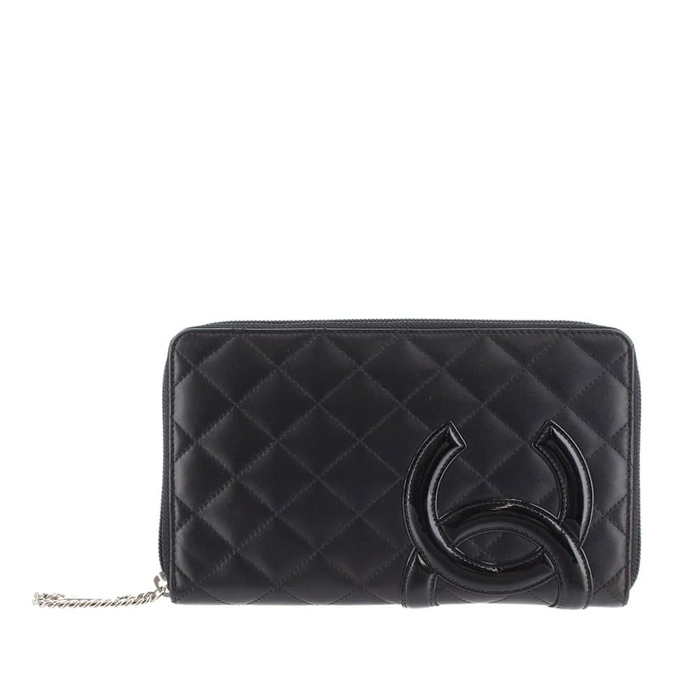 Chanel Cambon Ligne Lambskin Long Wallet Black