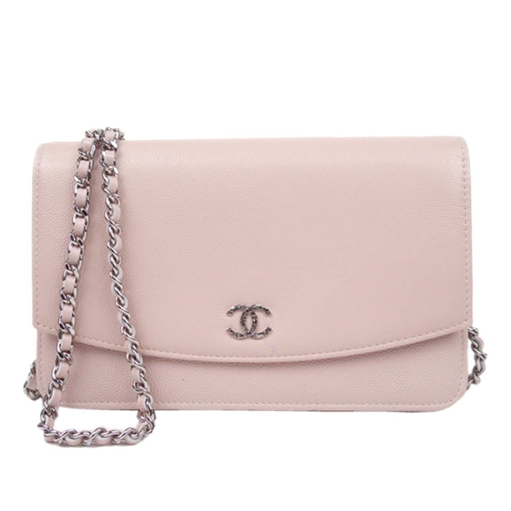 Chanel Caviar Wallet on Chain Pink