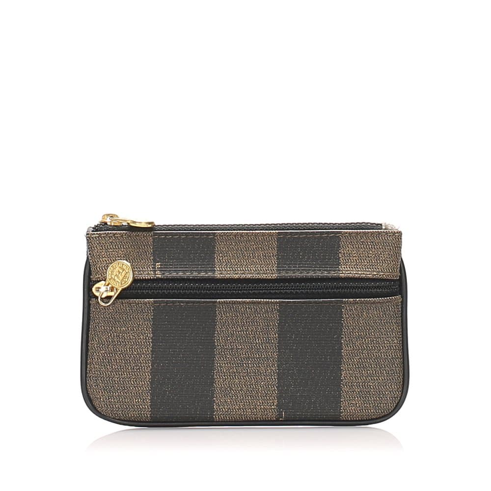 Pre-owned Fendi Pequin Coin Pouch Black