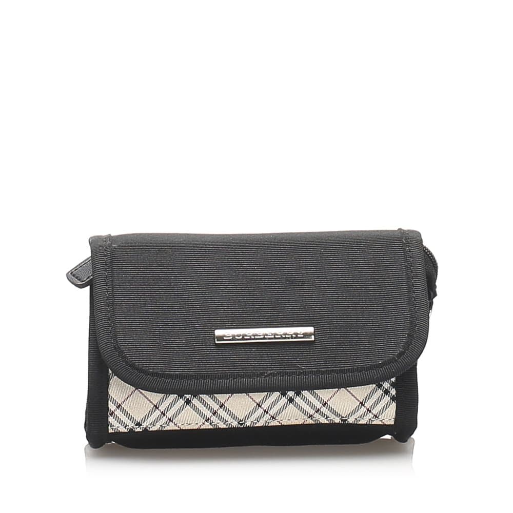 Pre-owned Burberry Nova Check Canvas Pouch Black