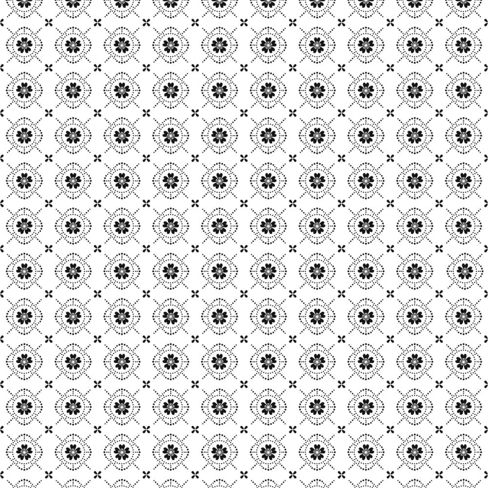 Superfresco Easy - Tapet non-woven - Små Blommor - Svart/Vit - 1005 x 53 cm