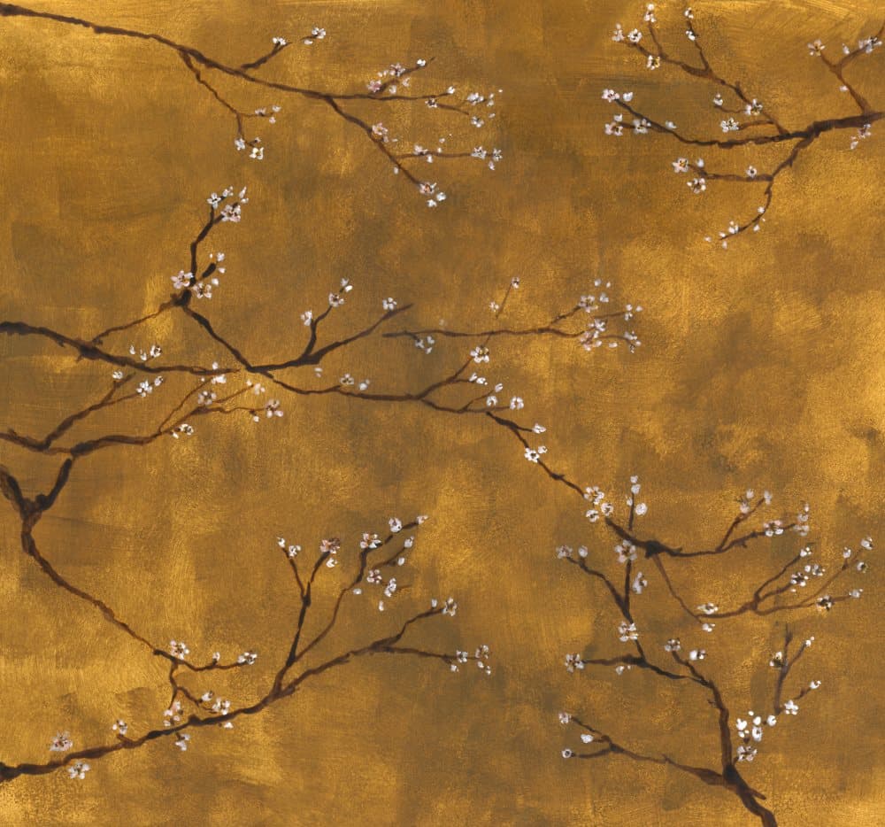 Art for the Home - Fototapet - Non-woven - Kinesisk Blomma - Gul - 300 x 280 cm