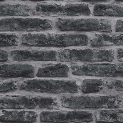 Superfresco Easy - Tapet non-woven - Tegel - Svart - 1005 x 53 cm