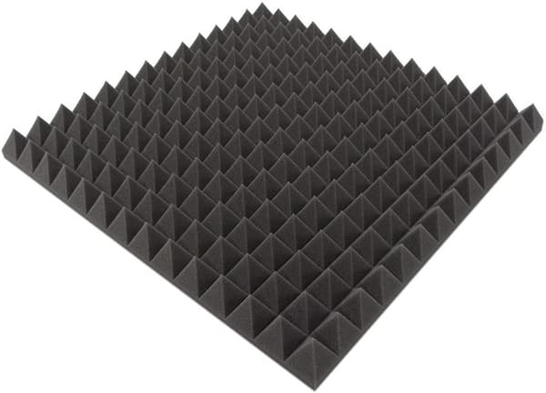 10 Acoustic panels - pyramidal made of acoustic foam - soundproofing panels for an effective sound isolation, approx. 49 cm x 49 cm x 5 cm (10 items)