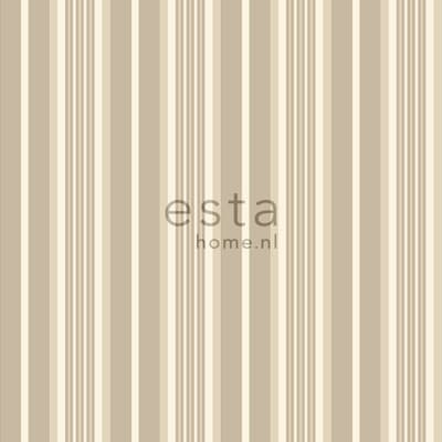 ESTAhome tapet ränder beige - 135334 - 53 cm x 10,05 m