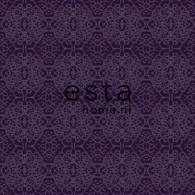 ESTAhome tapet barockmönster lila - 196318 - 53 cm x 10,05 m