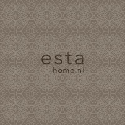 ESTAhome tapet barockmönster brunt - 196316 - 53 cm x 10,05 m