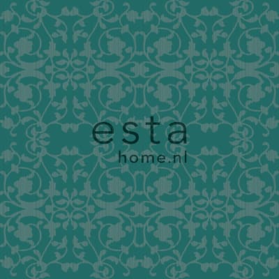 ESTAhome tapet barockmönster turkost - 196333 - 53 cm x 10,05 m