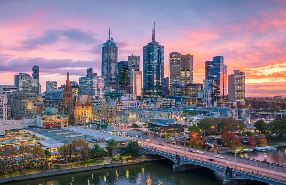 Fototapet Melbourne City Skyline (400x260 cm)