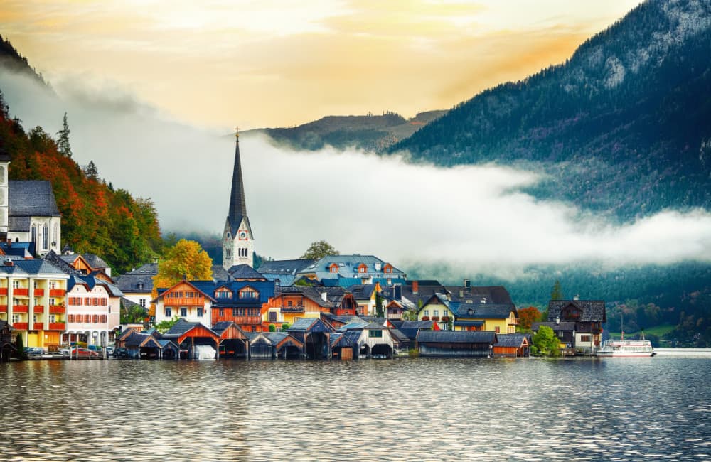 Fototapet Hallstatt Mountain Village (400x260 cm)