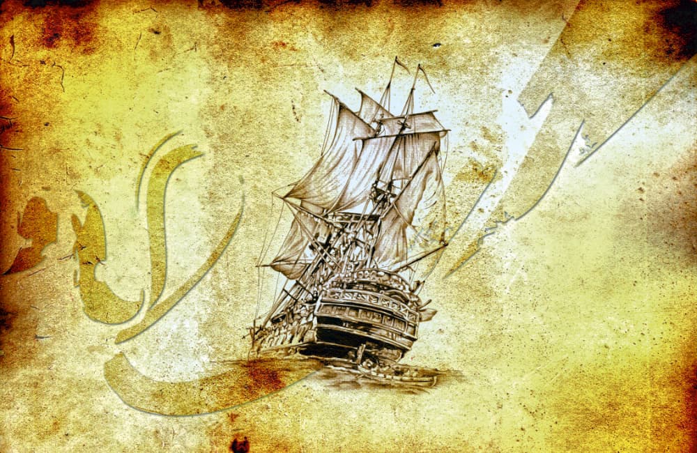 Fototapet Medeltida Havsbåt (400 x 260 cm)