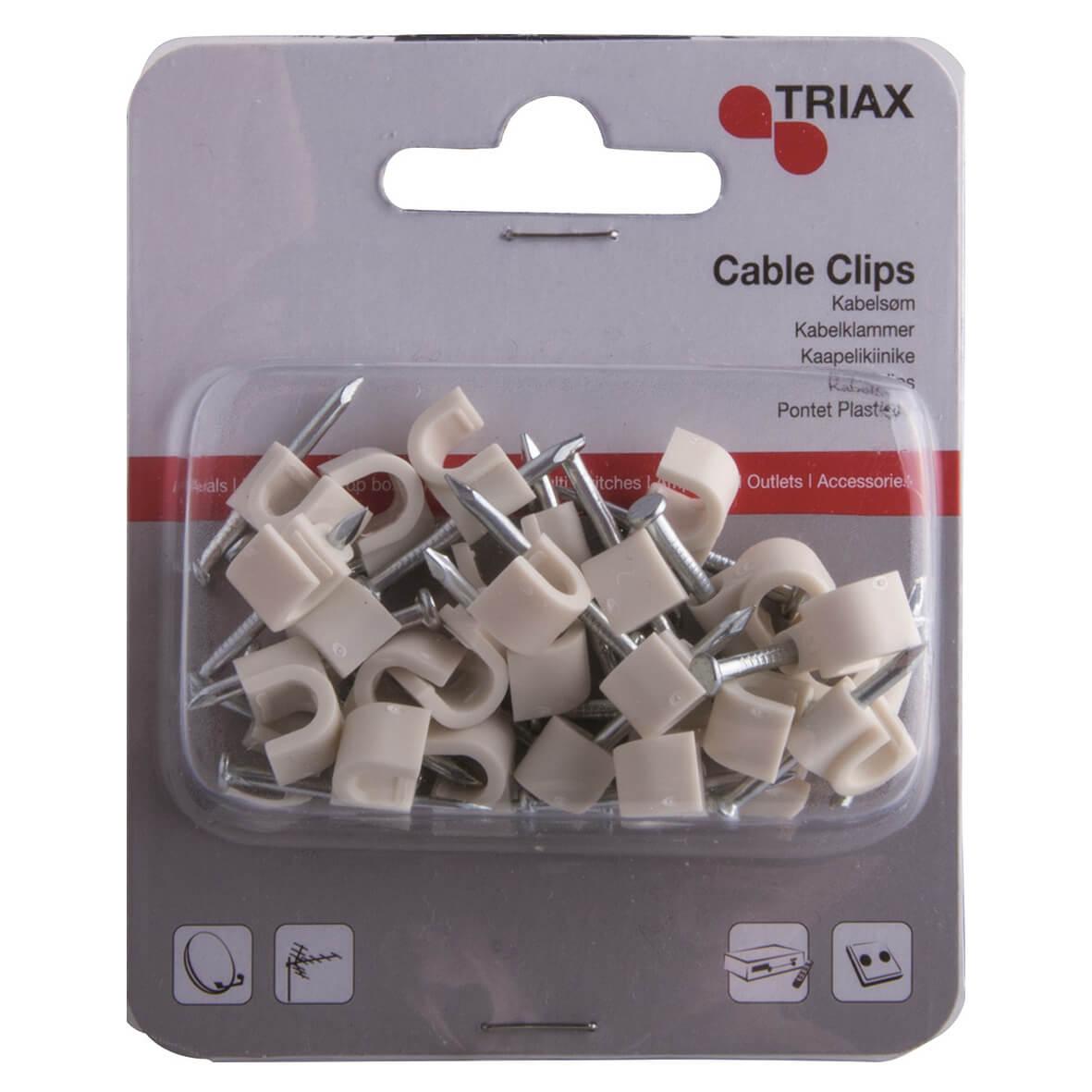 TRIAX KabelClips 25-pak Hvide
