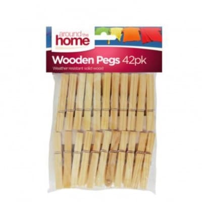 Around The Home Wooden Pegs (Pack of 42)