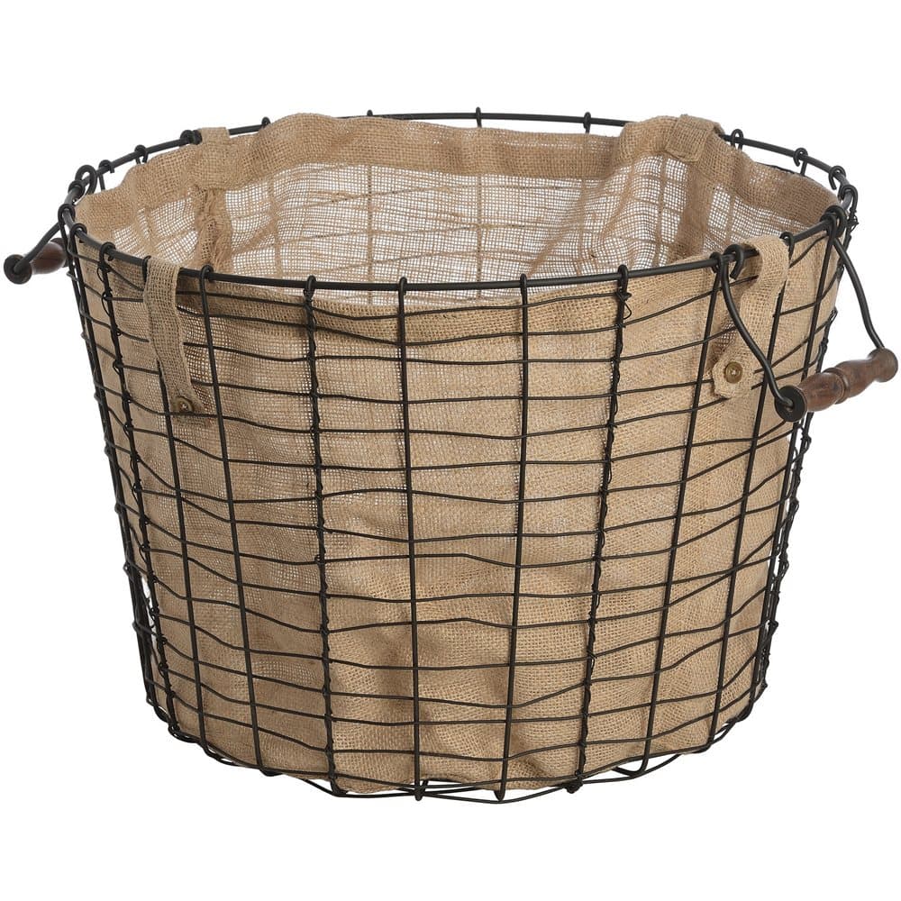 Hill Interiors Circular Wire Basket With Linen Lining