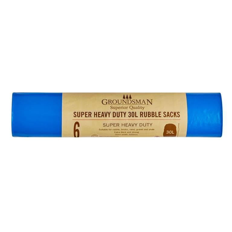 Groundsman Heavy Duty Plastic Rubble Sacks (Pack of 6)