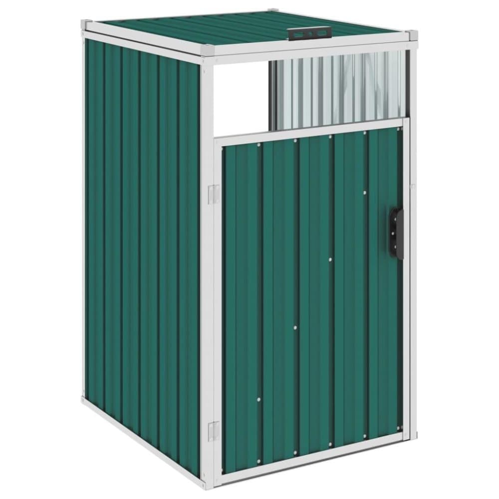 vidaXL skraldespandsskur 72x81x121 cm stål grøn