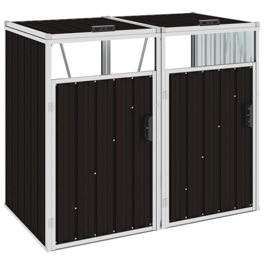 vidaXL Kahden roska-astian vaja ruskea 143x81x121 cm teräs