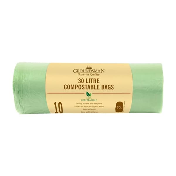 Groundsman 30L Compostable Plastic Bag (Pack Of 10) Green One Size