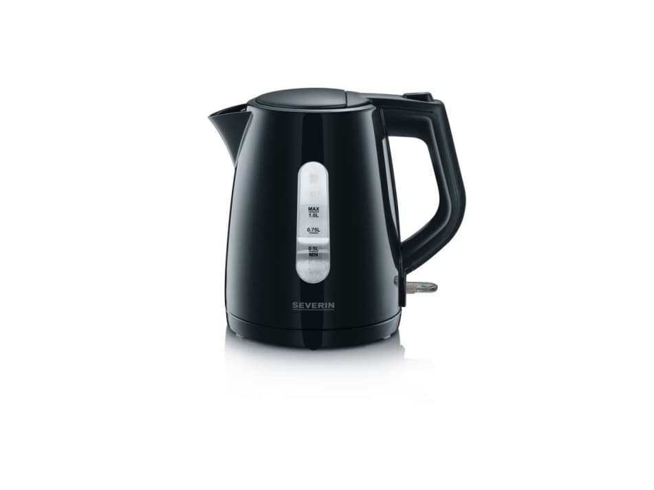 Severin WK 3410, 1 l, 2200 W, Svart, Vattennivå indikator, Överhettningsskydd, Sladdlös