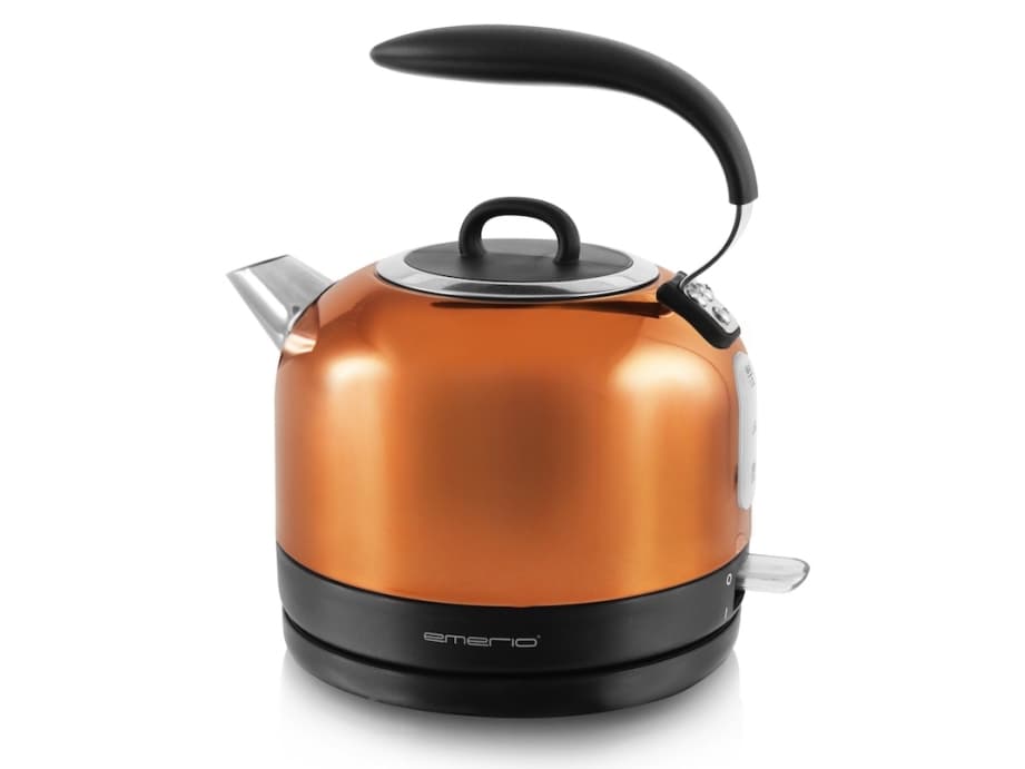 Emerio WK-111081.1, 1,7 l, 2200 W, Svart, Koppar, Silver, Vattennivå indikator, Sladdlös