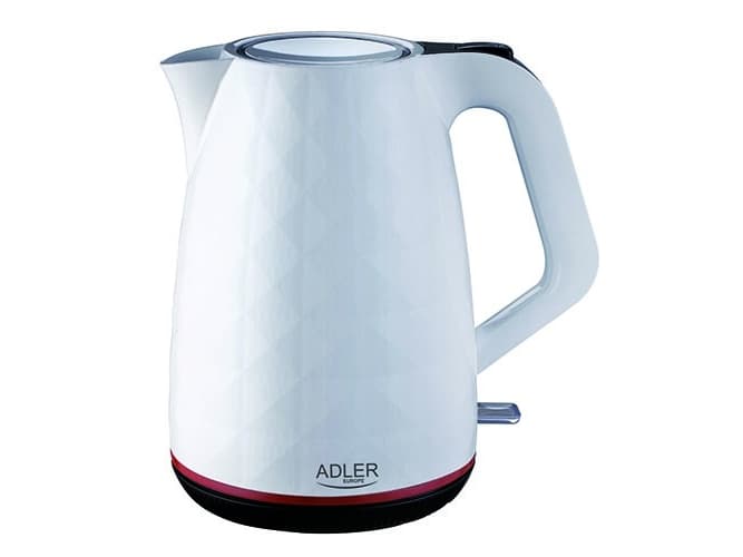 Adler AD 1277 W, 1,7 l, 2200 W, Vit, Plast, Vattennivå indikator, Sladdlös