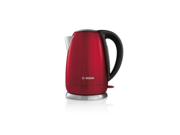 Bosch TWK78A04, 1,7 l, 2200 W, Svart, Rød, Plastikk, Rustfritt stål, Vannivåindikator, Overopphetningsbeskyttelse