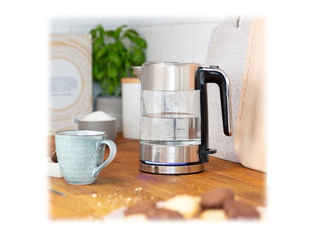 Russell Hobbs Compact Home 24190-70 - Vattenkokare - 0.8 liter - 2200 W - glas/glansigt rostfritt stål/svart