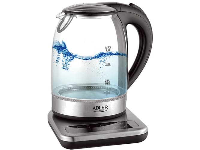 Adler AD 1293, 1,7 L, 1850 W, Grå, Transparent, Vandmåler, Overophedningsbeskyttelse, Holde varm funktion